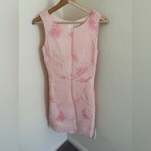 YOUR FACE 90s Y2K vintage light pink minimalist mini sheath dress size XS
